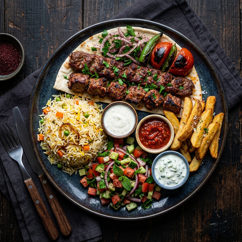 Danie na Talerzu z Kebabem